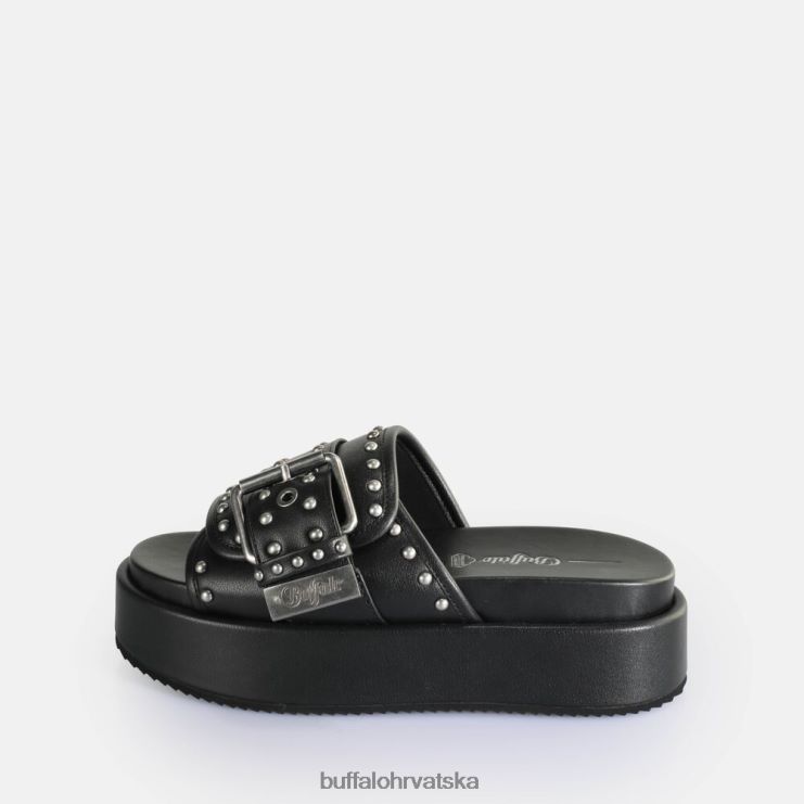 crno Buffalo noa rock slide sandale s platformom veganske |slajdova TDD6T156